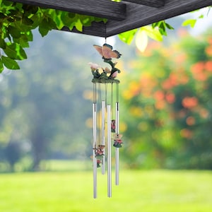 23' long round top butterfly wind chime  garden/home decor new home gifts