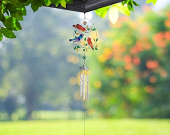 30" long bird suncatcher copper and gem wind chime garden patio decoration  garden/home decor new home gifts