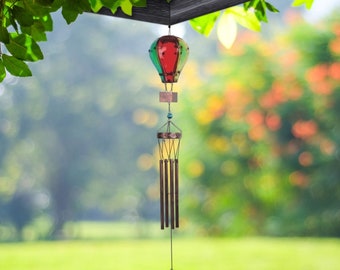 36" long color glass air balloon wind chime  garden/home decor new home gifts