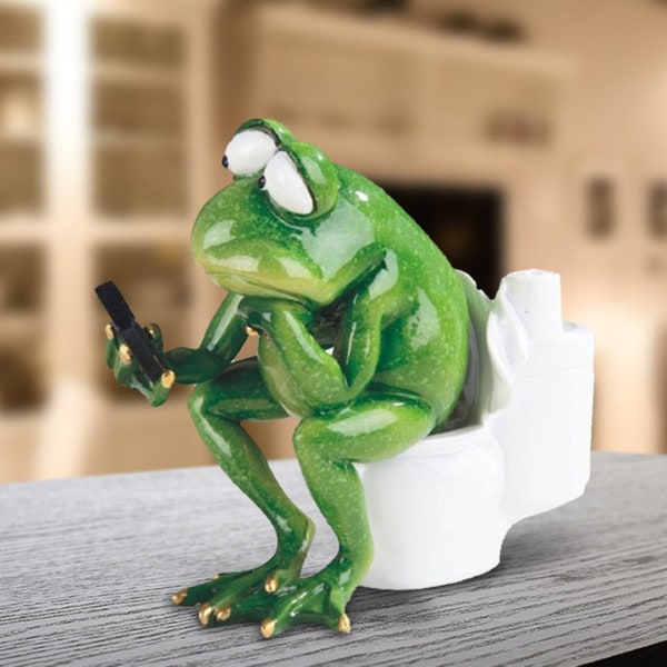 Funny vivid frog figurine statue 1 room decor room/home decor new home Holiday Gifts for Him/Her