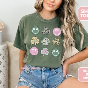 Shamrock Smile, St. Patrick&#39;s Day Shirt, Cute Lucky Shirt, St Patrick&#39;s Day Tee, St Patty&#39;s Day, Retro St Patrick&#39;s, Comfort Colors® Shirt