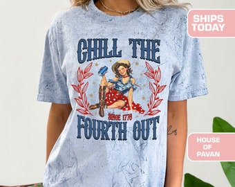USA shirt, Zomer BBQ t-shirt, Rood Wit en Blauw, Amerika Tee, Comfort Colors® Dames 4 juli, Fourth of July Shirt T-shirt, 1776 Tee