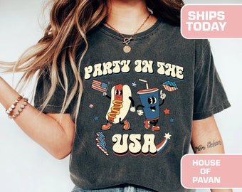 Rood Wit en Blauw, Amerika Tee, Fourth of July Shirt T-shirt, USA shirt, Zomer BBQ t-shirt, Comfort Colors® Dames 4 juli, 1776 Tee