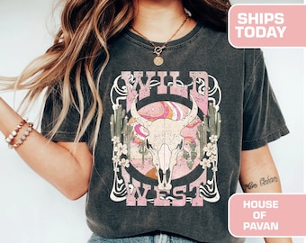 Country Concert Tee, Wild West, Cute Country Shirts, Cowgirl Shirt, Western Vibes Tee, Oversized Graphic Tee, Western Graphic Tee for Women