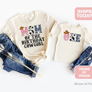 Cowgirl Birthday Shirt, Farm Birthday Shirt, 1st Rodeo Birthday, Country, Western Party, Cowgirl Mom, Mama and Mini, Rodeo Birthday Girl Tee