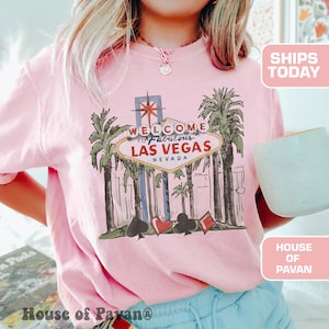 Camisa vintage de Las Vegas, camisa de bebé de Las Vegas, camiseta de viaje de Las Vegas, Comfort Colors®, camisa de despedida de soltera, vintage, regalo para ella, de gran tamaño