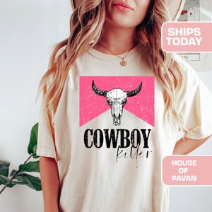 Western Cowboy Killer, Country Music Shirt, Vintage Inspired Tee Shirt, Western Graphic Tee, Retro T-Shirt, Comfort Colors®, Womens Shirt