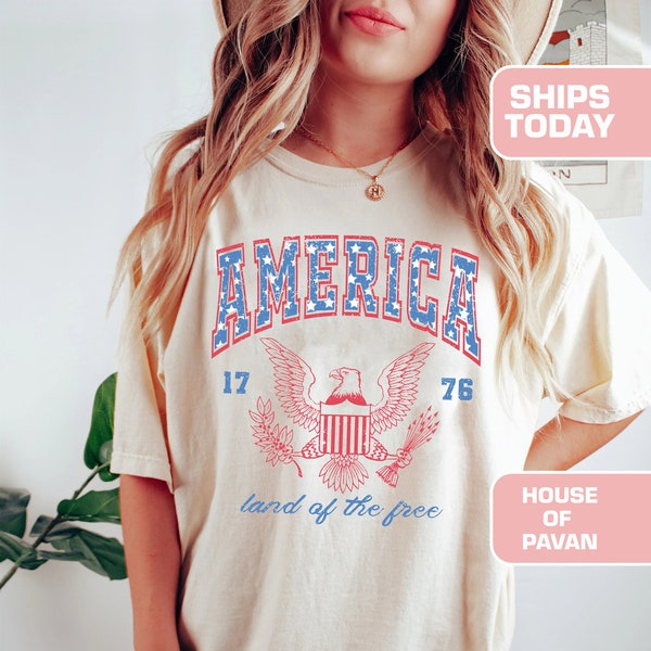 USA shirt, Summer BBQ t-shirt, Red White and Blue, America Tee, Comfort Colors® Women's 4th of July, Fourth of July Shirt T-Shirt, 1776 Tee