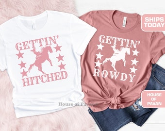 Cowboy-Stiefel-Junggesellinnenabschieds-Shirts, Western-Braut-T-Shirt
