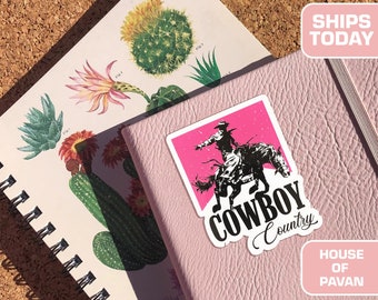 Cowboy Country, Western, Vaquera, Rodeo, Estilo de vida occidental, Country, Bota occidental, De moda, Computadora portátil, Pegatinas, Pegatinas para planificadores, Vinilo