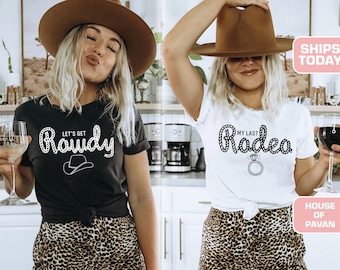 Brautparty-Shirts, Cowgirl-Stiefel Bachelorette Shirts, Braut Squad, Brautjungfer Shirt, westliches grafisches Braut-T-Shirt, Brautjungfer, Hochzeitsgeschenk