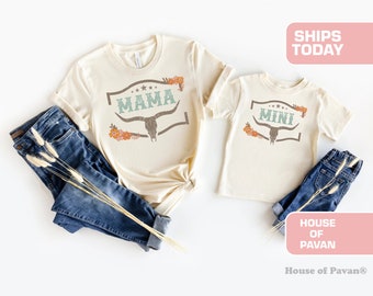 Mama and Mini Matching Set®, Western Mom and Mini Shirts, Western Baby Outfit, Natural Baby Onesie®, Western Graphic Shirts, Mama Me Outfit