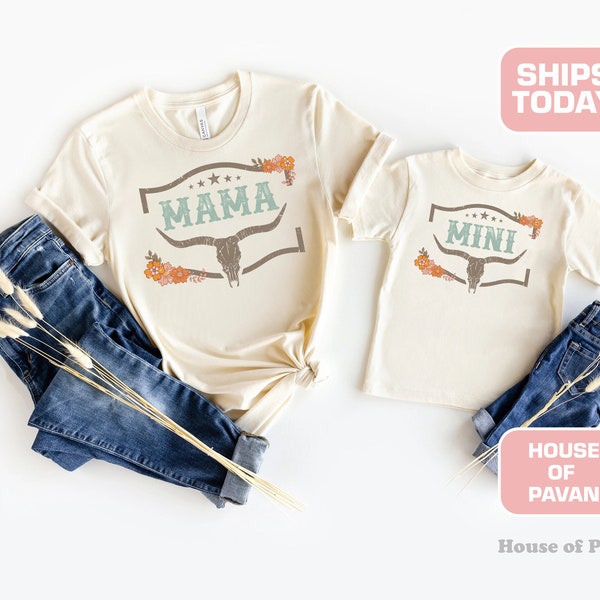 Mama and Mini Matching Set®, Western Mom and Mini Shirts, Western Baby Outfit, Natural Baby Onesie®, Western Graphic Shirts, Mama Me Outfit