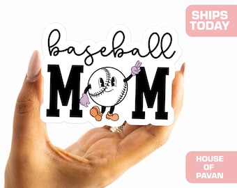 Baseball Mom Bumper Sticker, Adorable Decals, Cute, Gift, Aesthetic, Baseball, Laptop, Computer, Trendy, Love, Sportsmom, Lifestyle, Decals