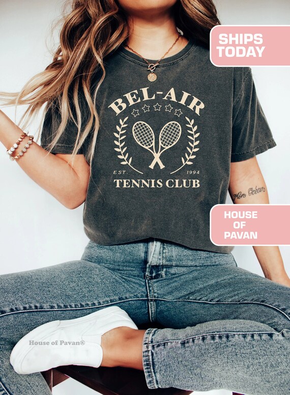 【YOURNUS】Tennis Club Over Half T-Shirt The Hamptons Tennis Club American Retro Style Unisex T