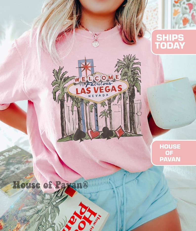 Vintage Las Vegas Shirt, Vegas Baby Shirt, Las Vegas Trip Tee, Comfort Colors®, Bachelorette Party Shirt, Vintage, Gift for her, Oversized image 1