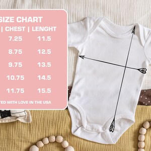 May include: Size chart for baby onesies, showing chest and length measurements in inches for sizes 3M, 6M, 12M, 18M, and 24M. The chart is pink with white text. The text "SHIPS TODAY" is in a pink box in the upper right corner. The text "HOUSE OF PAVAN" is in a pink box in the lower right corner.