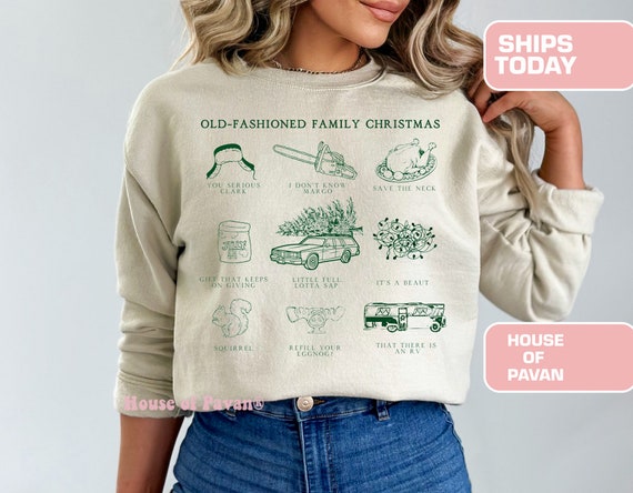 Sweat Noël Femme Oversize Amusant - Pull De Noël Drôle Grande Taille Col Rond Imprimé 2024 - Cadeau Festif