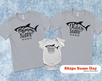Shark Family Matching Shirts, Shark Party, Bella Canvas