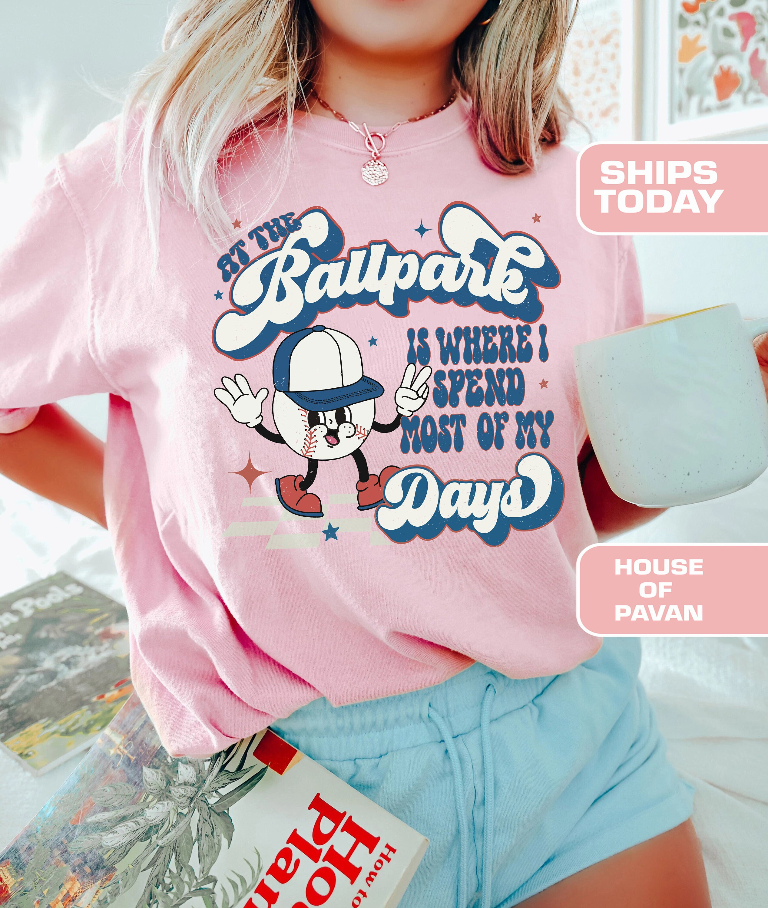 Ballpark Days Shirt, Baseball Graphic, Baseball Game Day, T-Mom, for Women, Sports Mom, Mothers Day Gift, Family Baseball, Comfort Colors®