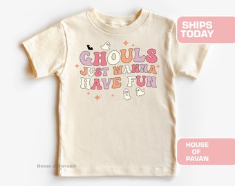 Ghouls willen gewoon plezier hebben Shirt®, Retro Halloween Shirt, Grappige Halloween Baby Outfit, Fall Natural Baby Shirt, Retro Halloween Baby Shirt