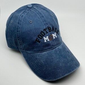 Game Day Pigment Dyed Baseball Hat, Football Mom Hat, Mom, Game Day Hat, Touchdown Cap, One-Size, Unisex Hat, Adult, 324, Denim Hat, Retro