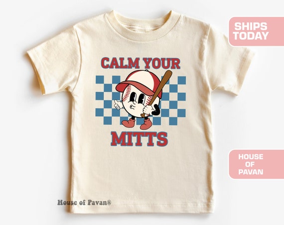 Game Day Shirt, Toddler Tee, Vintage Baseball Tee, Natural Shirt, Retro Toddler Tee, Kids Shirt, TBall Mom, Cute Kids Shirt, Calm Your Mitts