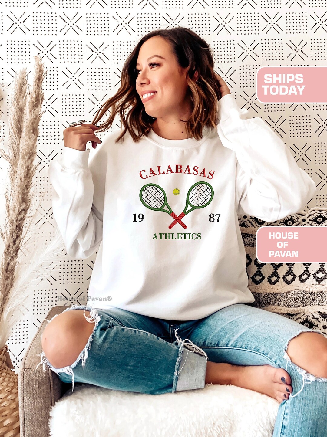Calabasas Vintage Tennis Club, Embroidered Sweatshirt, California