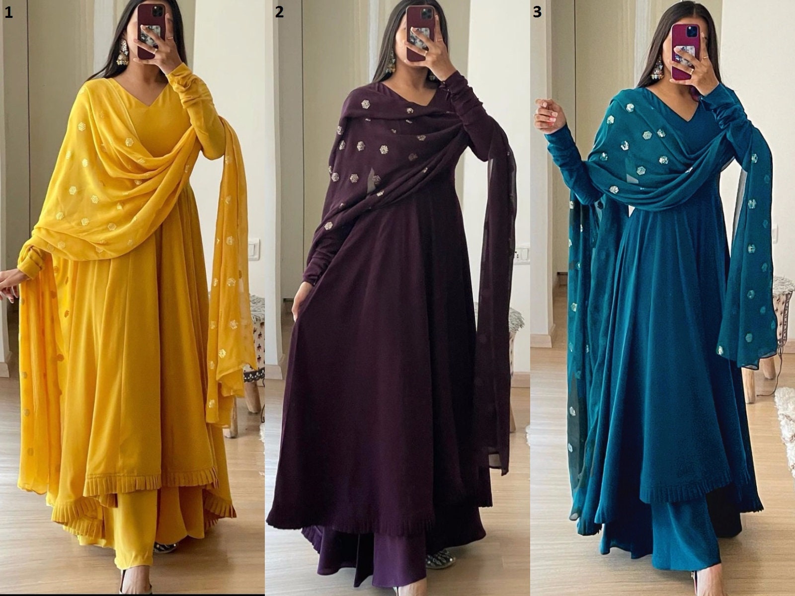 Buy Peach Art Silk Party Wear Plain Readymade Salwar Suit Online From  Wholesale Salwar.
