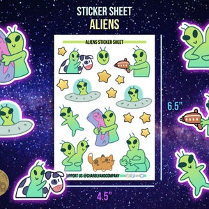 extraterrestres | Feuille d'autocollants