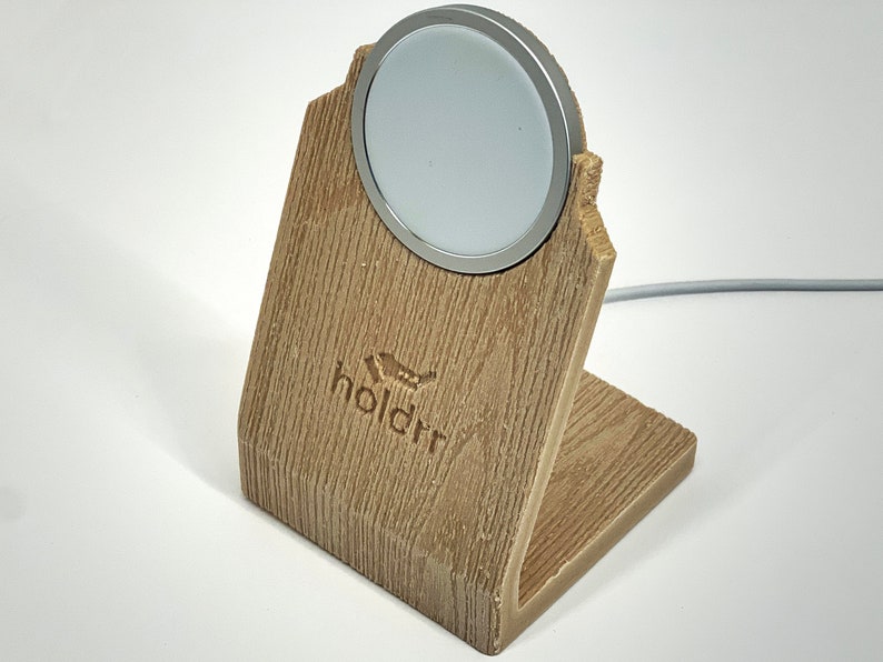 Magsafe iPhone Docking Station Magsafe Dock for iPhone which supports Apple standby mode made from 3d printed wood image 5