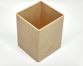 Tall Storage Cube / Planter - office desk accessory - 3d printed wood gadget - holdrr