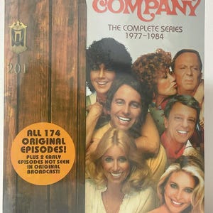 May include: DVD box set of the complete series of the television show "Three's Company". The box set features a photo of the main cast members, including John Ritter, Suzanne Somers, Joyce DeWitt, and Richard Kline. The box set includes all 174 original episodes, plus two early episodes not seen in the original broadcast.