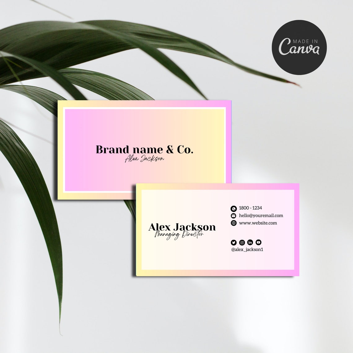 Printable Business Card Template, Instant Download, Calling Card ...