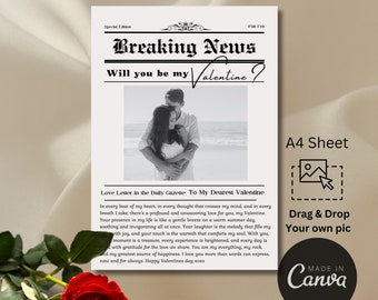 Newspaper valentines | cupid post newspaper | DIY Valenties present | custom bouquet flower wrap | Galentines gift