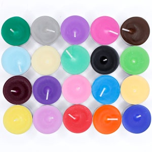 20 bunte Teelichter in 20 nagelneuen Farben 2024, viele Farbpigmente, ohne Duft Bild 2