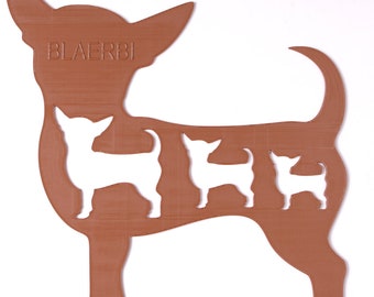 Chihuahua stencil, approx. 20 cm, 4 sizes in one shape