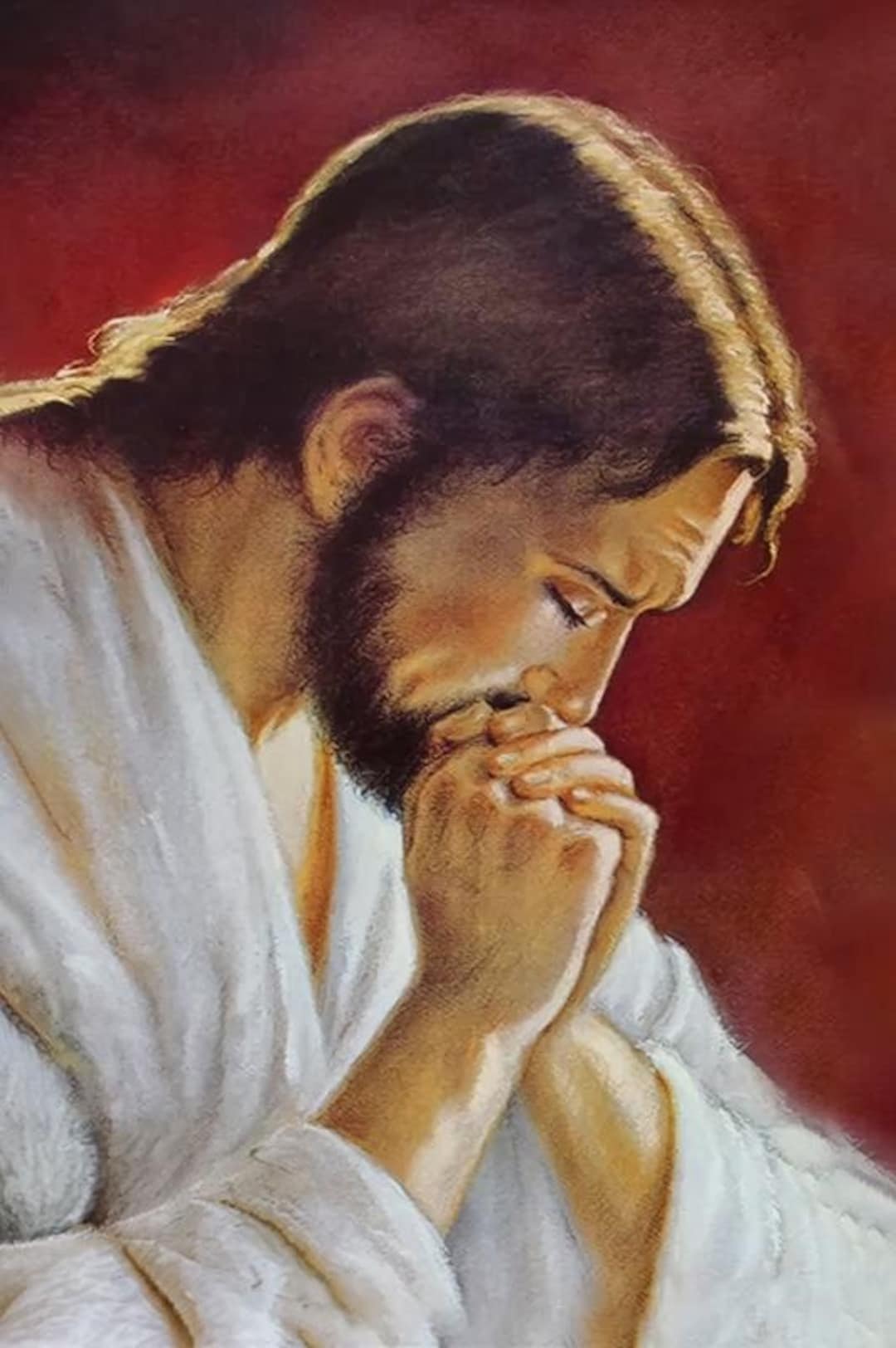 Jesus Christ in Prayer - Religious Painting on Canvas - Etsy