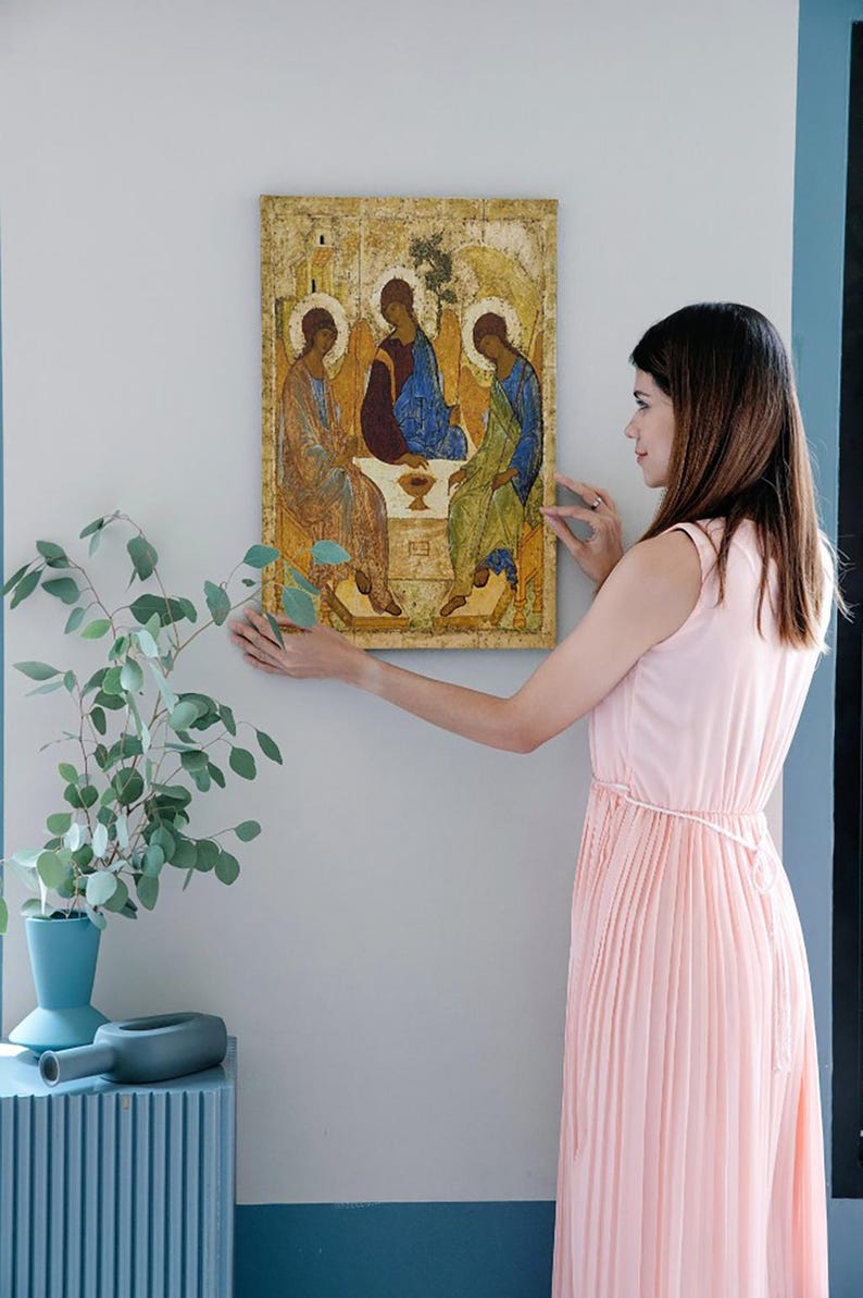 Holy Trinity Icon by Rublev – Icon of Love, Religious Painting on ...