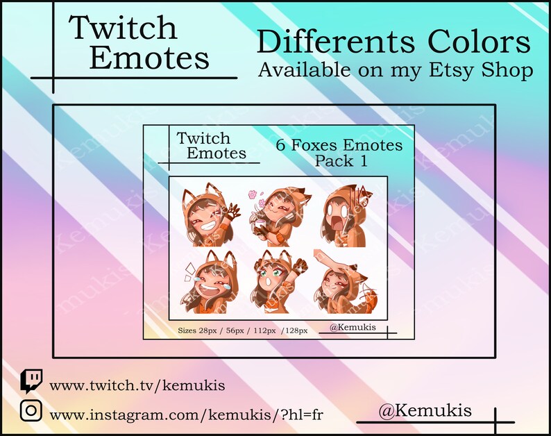 FOX EMOTES (6) | Streaming | Twitch | Discord | Youtube | Cute Fox ...