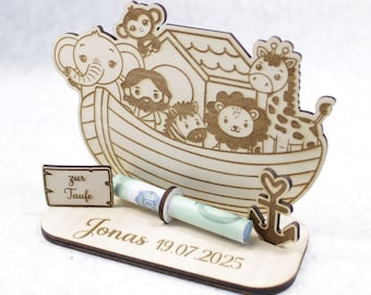 Personalized christening money gift | Noah's Ark christening gift | Personalized christening gift ideas | Personalized birth gift