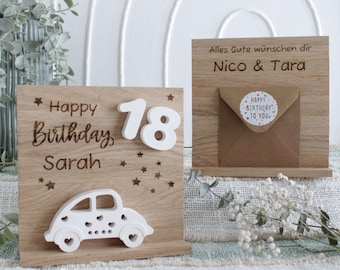 Personalized 18th birthday gift: money, car, driver's license with name | Happy 18th Birthday | Personalized 18th birthday gift