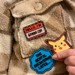 Custom Patch Available | Funny Mental Breakdown Patch Set – Whaaaat Pikachu & Gonna Cry Meme Patches