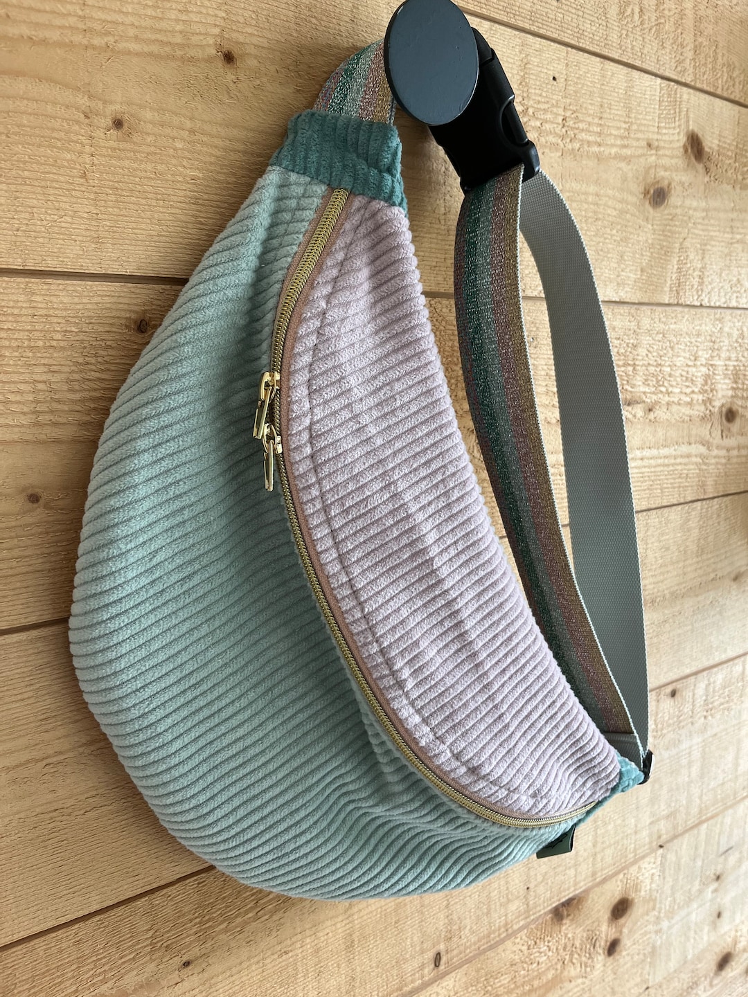 XL Colorblock Rainbow Pastel Iridescent Glitter Fanny Pack