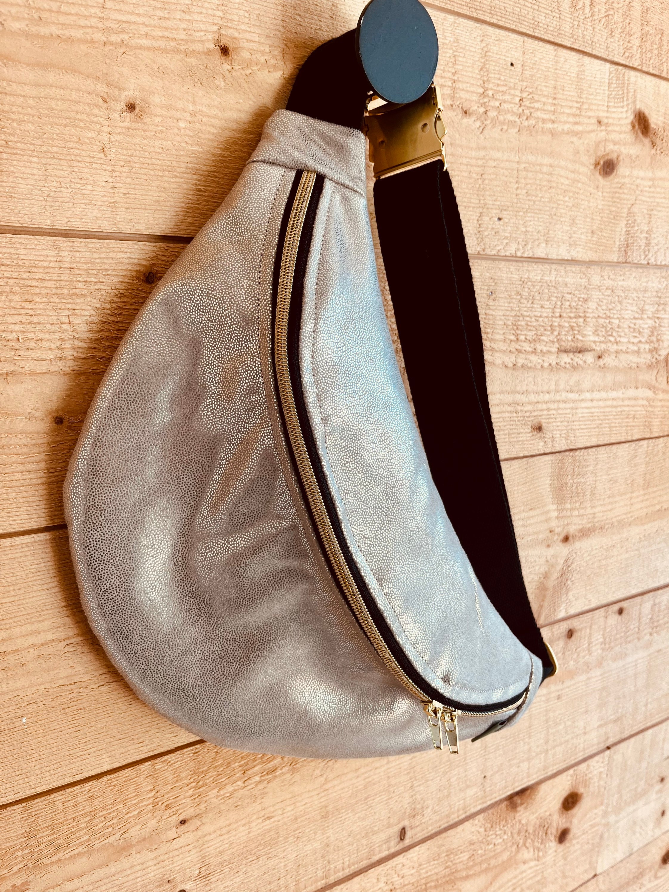 Sac Banane En Cuir Noir Leder - XL - Bandoulière - Unisexe - Neuf Avec étiquettes