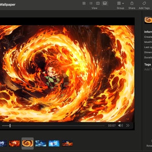 Demon Slayer Full HD Live Wallpaper Für PC-AI Generiert, 9 Live Wallpapers mp4 Video, Instant Download