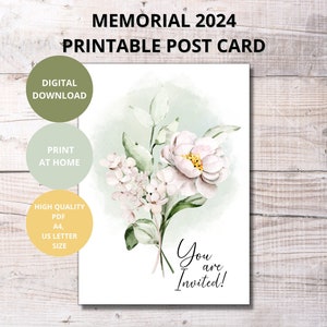 Cartolina postale stampabile JW Memorial 2024, Campagna JW Memorial, Cartolina, Cartoline, Sei invitato, download digitale, Scrittura di lettere, JWS