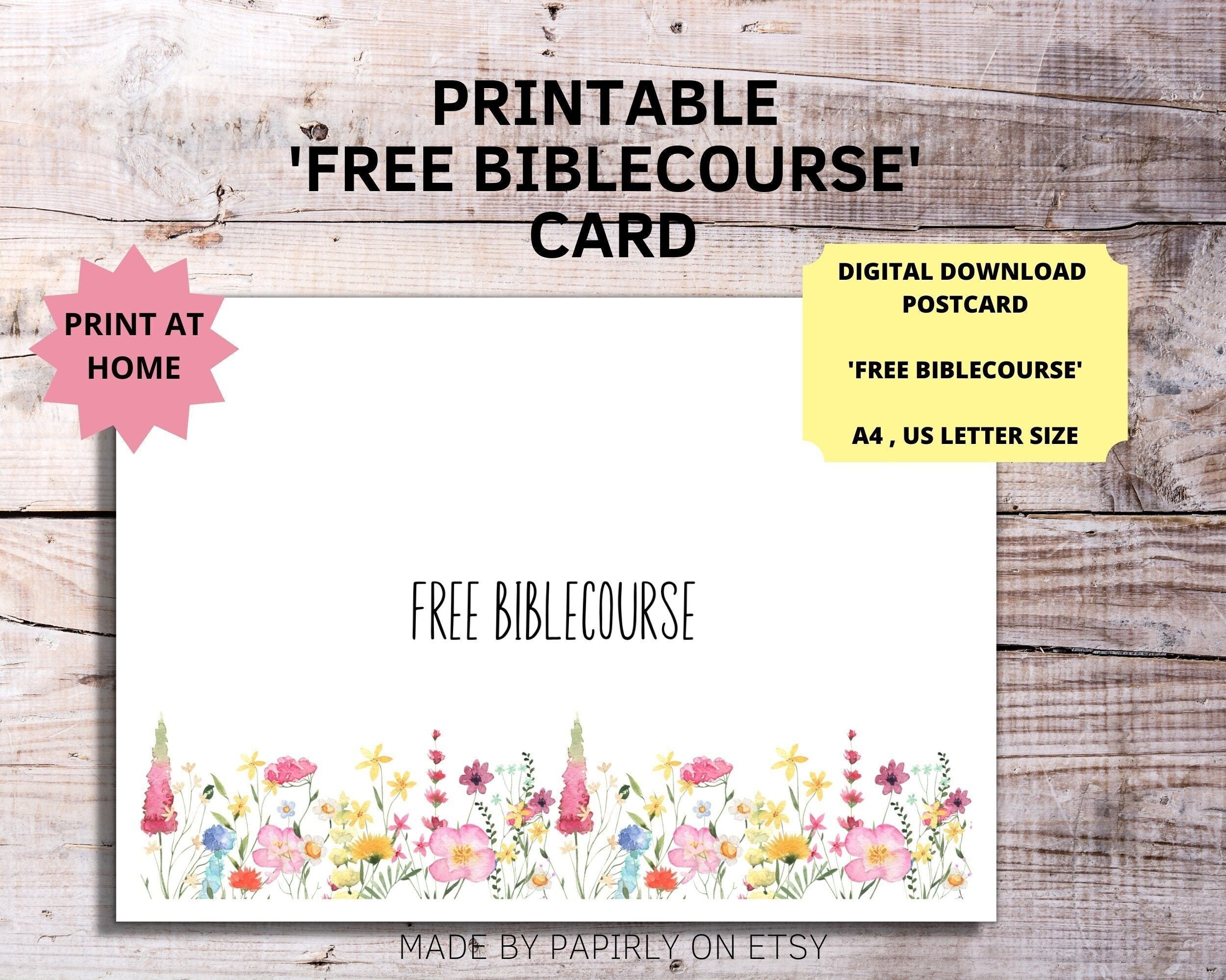 JW Free Biblecourse Printable Cards Wildflowers, JW Letter Writing ...