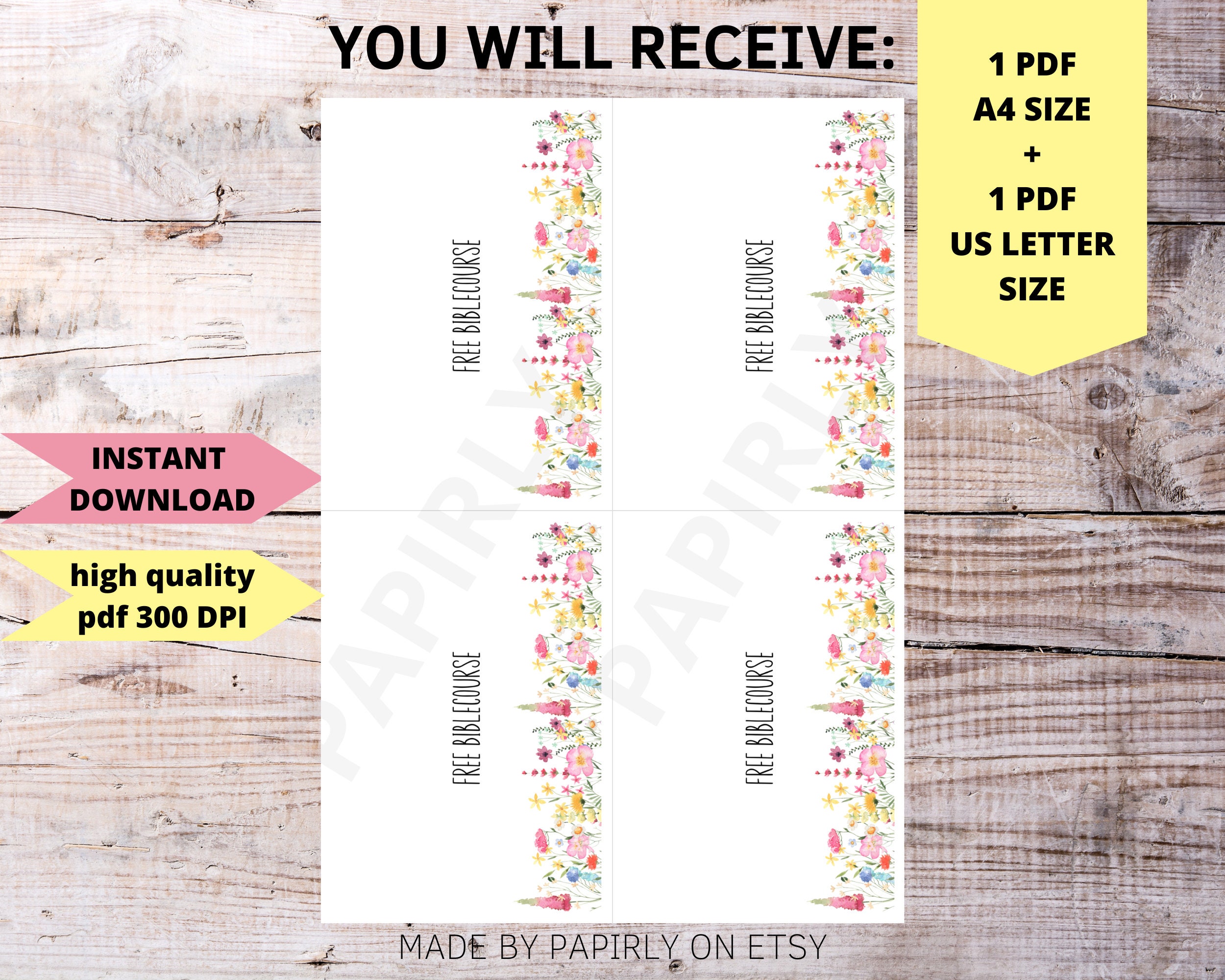 JW Free Biblecourse Printable Cards Wildflowers, JW Letter Writing ...