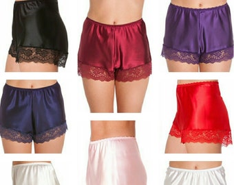 Ladies Satin French Brief Knickers Lingerie Underwear Nightwear size 12 to 22